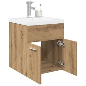 Mueble para lavabo con lavabo integrado y grifo roble artesanal de , Muebles de baño - Ref: Foro24-3328906, Precio: 164,67 €,...