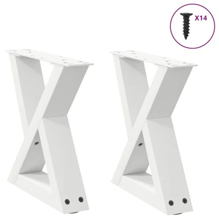 Patas para mesa de centro 2unidades acero blanco 30x(30-31,3)cm de , Patas para mesas - Ref: Foro24-4012677, Precio: 59,35 €,...