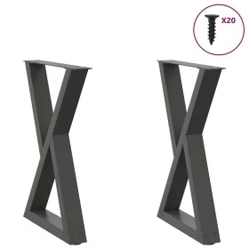 Patas de mesa de comedor 2 uds acero antracita 50x(72-73,3) cm by , Table legs - Ref: Foro24-4012718, Price: 99,39 €, Discoun...