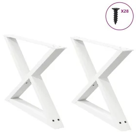 Patas para mesa de centro 2 uds acero blanco 70x(42-43,3) cm de , Patas para mesas - Ref: Foro24-4012713, Precio: 84,52 €, De...