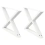 Patas para mesa de centro 2 uds acero blanco 70x(42-43,3) cm de , Patas para mesas - Ref: Foro24-4012713, Precio: 84,52 €, De...