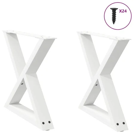 Patas para mesa de centro 2 uds acero blanco 50x(42-43,3) cm de , Patas para mesas - Ref: Foro24-4012705, Precio: 74,55 €, De...