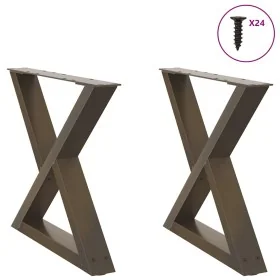 Patas mesa de centro 2 uds acero natural 50x(42-43,3) cm acero by , Table legs - Ref: Foro24-4012707, Price: 74,55 €, Discoun...