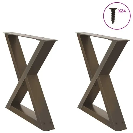 Patas mesa de centro 2 uds acero natural 50x(42-43,3) cm acero de , Patas para mesas - Ref: Foro24-4012707, Precio: 74,55 €, ...