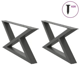 Patas de mesa centro 2 unidades acero antracita 70x(30-31,3) cm de , Patas para mesas - Ref: Foro24-4012694, Precio: 78,66 €,...