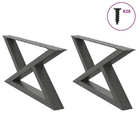 Patas de mesa centro 2 unidades acero antracita 70x(30-31,3) cm de , Patas para mesas - Ref: Foro24-4012694, Precio: 78,66 €,...