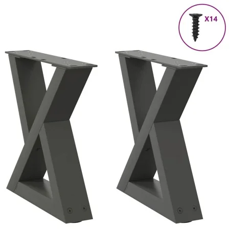 Patas de mesa centro 2 unidades acero antracita 40x(30-31,3) cm de , Patas para mesas - Ref: Foro24-4012682, Precio: 65,97 €,...