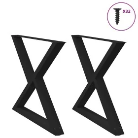 Patas para mesa de comedor 2 uds acero negro 90x(72-73,3) cm de , Patas para mesas - Ref: Foro24-4012732, Precio: 129,77 €, D...