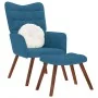 Sillón de relax con reposapiés terciopelo azul by , Armchairs - Ref: Foro24-4016831, Price: 122,34 €, Discount: %
