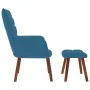 Sillón de relax con reposapiés terciopelo azul by , Armchairs - Ref: Foro24-4016831, Price: 122,34 €, Discount: %