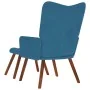 Sillón de relax con reposapiés terciopelo azul by , Armchairs - Ref: Foro24-4016831, Price: 122,34 €, Discount: %