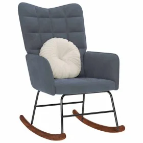 Silla mecedora de terciopelo gris oscuro de , Mecedoras - Ref: Foro24-4016833, Precio: 97,83 €, Descuento: %