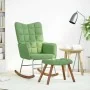 Mecedora con taburete de terciopelo verde claro de , Mecedoras - Ref: Foro24-4016846, Precio: 137,64 €, Descuento: %