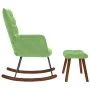 Mecedora con taburete de terciopelo verde claro de , Mecedoras - Ref: Foro24-4016846, Precio: 137,64 €, Descuento: %