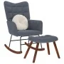 Mecedora con taburete de terciopelo gris oscuro de , Mecedoras - Ref: Foro24-4016844, Precio: 139,39 €, Descuento: %
