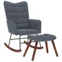 Mecedora con taburete de terciopelo gris oscuro de , Mecedoras - Ref: Foro24-4016844, Precio: 139,39 €, Descuento: %