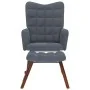 Mecedora con taburete de terciopelo gris oscuro de , Mecedoras - Ref: Foro24-4016844, Precio: 139,39 €, Descuento: %