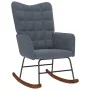 Mecedora con taburete de terciopelo gris oscuro de , Mecedoras - Ref: Foro24-4016844, Precio: 139,39 €, Descuento: %
