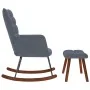 Mecedora con taburete de terciopelo gris oscuro de , Mecedoras - Ref: Foro24-4016844, Precio: 139,39 €, Descuento: %