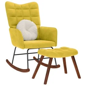 Mecedora con taburete de terciopelo amarillo von , Schaukelstühle - Ref: Foro24-4016850, Preis: 112,24 €, Rabatt: %