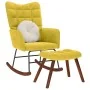 Mecedora con taburete de terciopelo amarillo de , Mecedoras - Ref: Foro24-4016850, Precio: 112,24 €, Descuento: %