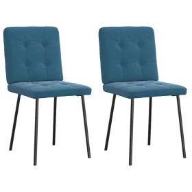Sillas de comedor 2 unidades terciopelo azul de , Sillas de comedor - Ref: Foro24-4101067, Precio: 81,48 €, Descuento: %