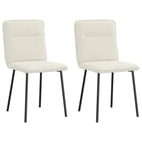 Sillas de comedor 2 unidades terciopelo crema de , Sillas de comedor - Ref: Foro24-4101218, Precio: 87,53 €, Descuento: %