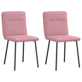 Sillas de comedor 2 unidades terciopelo rosa de , Sillas de comedor - Ref: Foro24-4101213, Precio: 85,97 €, Descuento: %