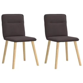 Sillas de comedor 2 unidades tela marrón oscuro de , Sillas de comedor - Ref: Foro24-4101224, Precio: 104,31 €, Descuento: %