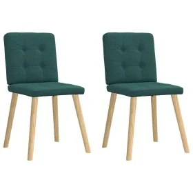 Sillas de comedor 2 unidades tela verde oscuro de , Sillas de comedor - Ref: Foro24-4101073, Precio: 100,58 €, Descuento: %