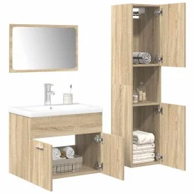 Juego de muebles de baño 4 pzas contrachapada roble Sonoma de , Muebles de baño - Ref: Foro24-3325024, Precio: 242,94 €, Desc...