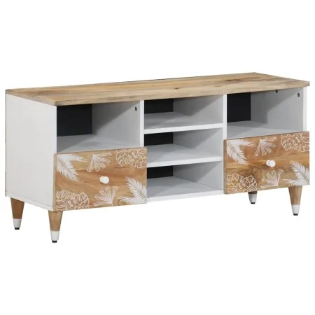 Mueble de TV madera maciza de mango 100x33,5x46 cm von , CD- und DVD-Speicher - Ref: Foro24-4018682, Preis: 84,05 €, Rabatt: %