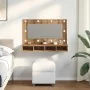 Mueble con espejo y LED roble artesanal 90x31,5x62 cm de , Tocadores de baño - Ref: Foro24-857006, Precio: 79,01 €, Descuento: %