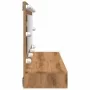 Mueble con espejo y LED roble artesanal 90x31,5x62 cm de , Tocadores de baño - Ref: Foro24-857006, Precio: 79,01 €, Descuento: %