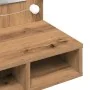 Mueble con espejo y LED roble artesanal 90x31,5x62 cm de , Tocadores de baño - Ref: Foro24-857006, Precio: 79,01 €, Descuento: %