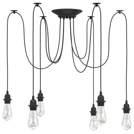 Lámpara colgante con 6 portalámparas E27 metal negro de , Lámparas - Ref: Foro24-4103455, Precio: 42,98 €, Descuento: %