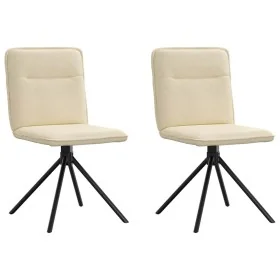 Sillas de comedor 2 unidades tela color crema de , Sillas de comedor - Ref: Foro24-4101239, Precio: 104,25 €, Descuento: %