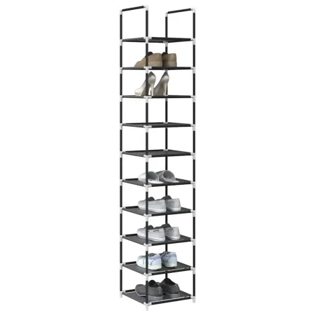 Zapatero 10 niveles negro 33x33x174 cm tejido no tejido de , Zapateros y organizadores de calzado - Ref: Foro24-4100615, Prec...