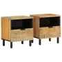 Mesitas de noche 2 uds madera maciza de mango marrón 40x33x46cm de , Mesitas de noche - Ref: Foro24-4017727, Precio: 109,84 €...