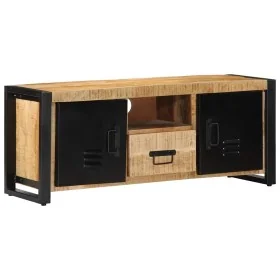 Mueble de TV madera maciza de mango rugosa 100x30x40 cm de , Muebles TV - Ref: Foro24-4013589, Precio: 201,80 €, Descuento: %