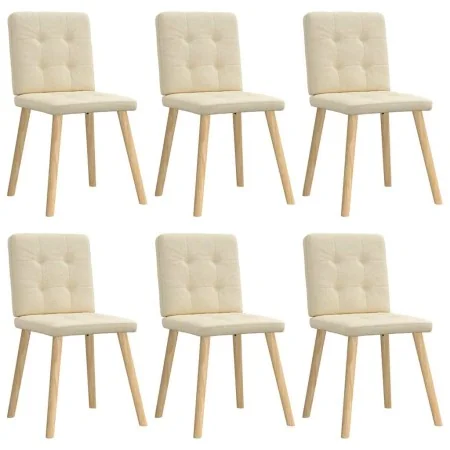 Sillas de comedor 6 unidades tela color crema de , Sillas de comedor - Ref: Foro24-3315445, Precio: 288,54 €, Descuento: %