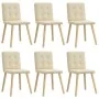 Sillas de comedor 6 unidades tela color crema de , Sillas de comedor - Ref: Foro24-3315445, Precio: 288,54 €, Descuento: %