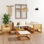 Garden furniture 8 pcs cream cushions solid acacia wood by vidaXL, Garden sets - Ref: Foro24-3057645, Price: 845,61 €, Discou...