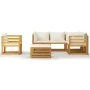 Garden furniture 8 pcs cream cushions solid acacia wood by vidaXL, Garden sets - Ref: Foro24-3057645, Price: 845,61 €, Discou...