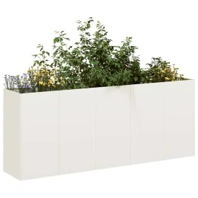 Jardinera de acero laminado en frío blanco 200x40x80 cm by , Pots and planters - Ref: Foro24-860725, Price: 223,80 €, Discoun...