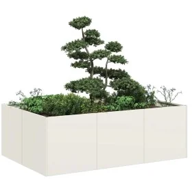 Jardinera acero blanco 120x80x40 cm by , Pots and planters - Ref: Foro24-860746, Price: 96,52 €, Discount: %