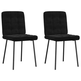 Sillas de comedor 2 unidades terciopelo negro de , Sillas de comedor - Ref: Foro24-4101086, Precio: 89,12 €, Descuento: %
