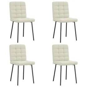 Sillas de comedor 4 unidades terciopelo crema de , Sillas de comedor - Ref: Foro24-3315189, Precio: 170,46 €, Descuento: %