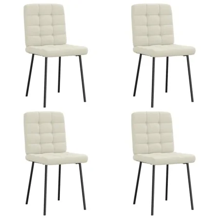 Sillas de comedor 4 unidades terciopelo crema de , Sillas de comedor - Ref: Foro24-3315189, Precio: 170,46 €, Descuento: %