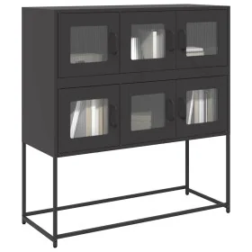 Aparador de acero laminado en frío negro 100,5x39x107 cm de , Aparadores - Ref: Foro24-853422, Precio: 129,93 €, Descuento: %
